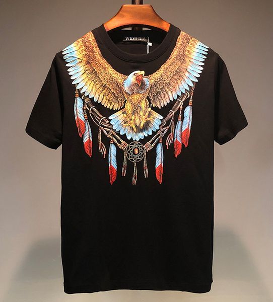luxury designer t-shirt 2020 men women eagle feather print short sleeve t-shirt fashion cotton student t-shirt undershirt tees, White;black 
luxury designer t-shirt 2020 men women eagle feather print short sleeve t-shirt fashion cotton student t-shirt undershirt tees, White;black