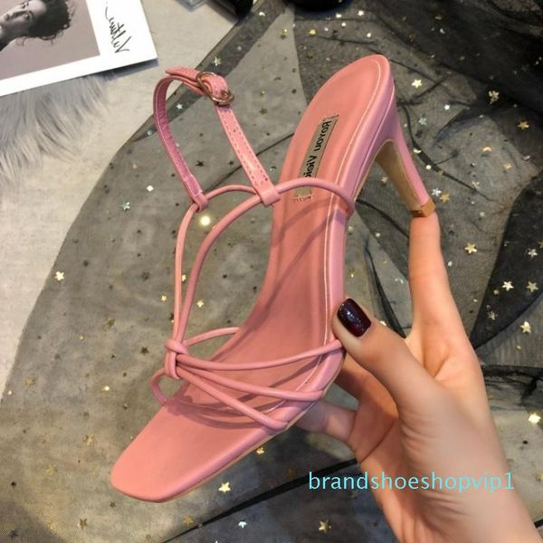 crystal2019 solid pink buckle narrow band square toe with fine kitten heel women's sandals woman fairy style, Black
crystal2019 solid pink buckle narrow band square toe with fine kitten heel women's sandals woman fairy style, Black