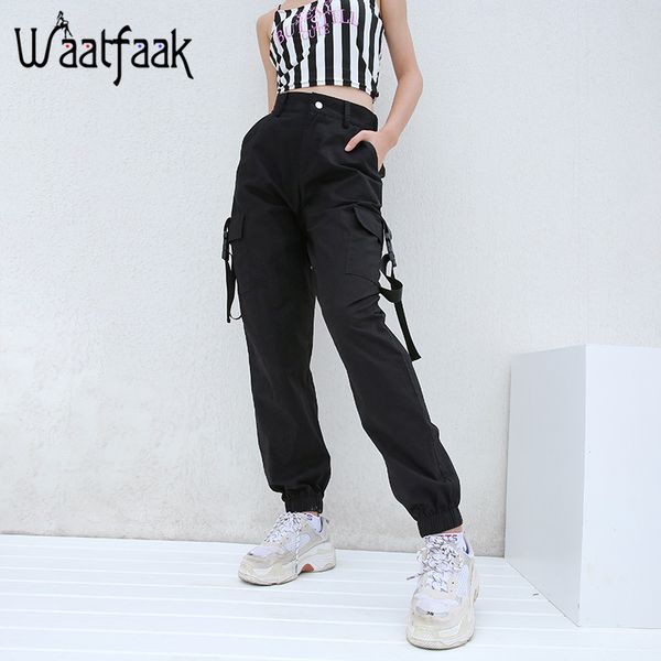 waatfaak black pencil pants women cargo long streetwear elastic high waist pocket pantalon femme buckle belt harajuku casual, Black;white
waatfaak black pencil pants women cargo long streetwear elastic high waist pocket pantalon femme buckle belt harajuku casual, Black;white