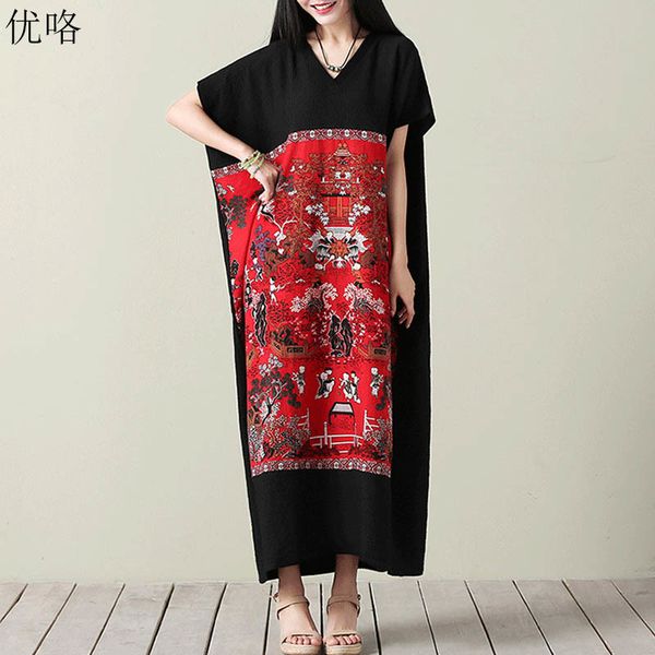 plus size women robe dress vintage summer sundress cotton ethnic printed big swing maxi dress big size 5xl 6xl 7xl long dresses, Black;gray
plus size women robe dress vintage summer sundress cotton ethnic printed big swing maxi dress big size 5xl 6xl 7xl long dresses, Black;gray