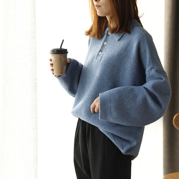 johnature women pullover sweaters solid color knitted cotton 2019 spring turn-down collar plus size women cloths soft sweaters, White;black
johnature women pullover sweaters solid color knitted cotton 2019 spring turn-down collar plus size women cloths soft sweaters, White;black