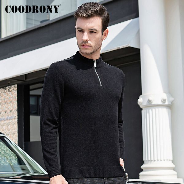 coodrony brand turtleneck men zipper stand collar pull homme autumn winter thick warm 100% merino wool sweater men jersey c3006, White;black
coodrony brand turtleneck men zipper stand collar pull homme autumn winter thick warm 100% merino wool sweater men jersey c3006, White;black