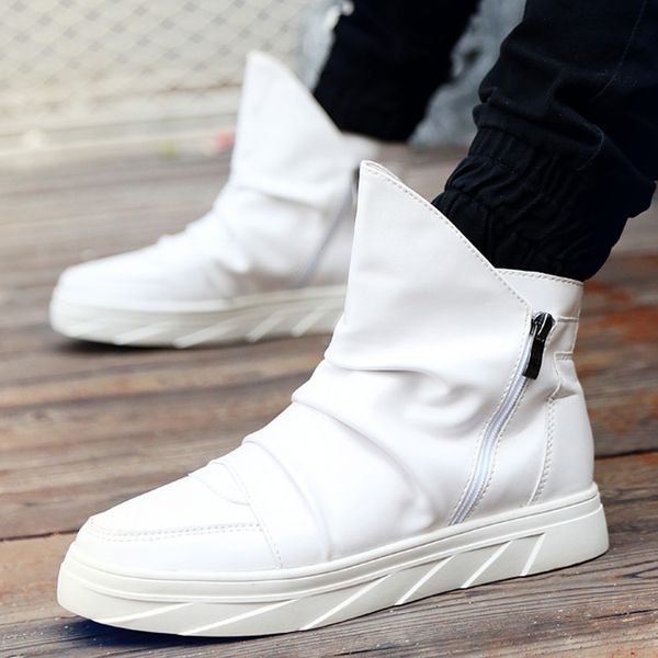 fashion pleated leather mens casual shoes spring autumn new high men boots ankle mens boots zipper casual footwear white, Black
fashion pleated leather mens casual shoes spring autumn new high men boots ankle mens boots zipper casual footwear white, Black