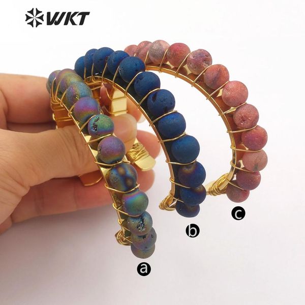 wt-b478 wkt handmade round drop druzy stone bracelet with metal dipped women fashion bracelet jewelry, Black
wt-b478 wkt handmade round drop druzy stone bracelet with metal dipped women fashion bracelet jewelry, Black