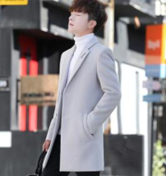 winter 2019 new fashion men's wool overcoat leisure youth coat double-faced overcoat, Black
winter 2019 new fashion men's wool overcoat leisure youth coat double-faced overcoat, Black