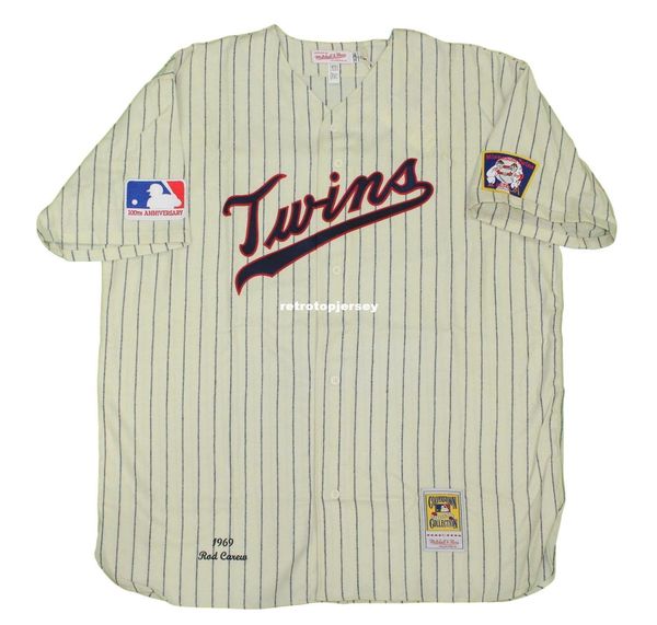 rod carew minnesota #29 mitchell & ness retro 1969 jersey, Black;blue 
rod carew minnesota #29 mitchell & ness retro 1969 jersey, Black;blue