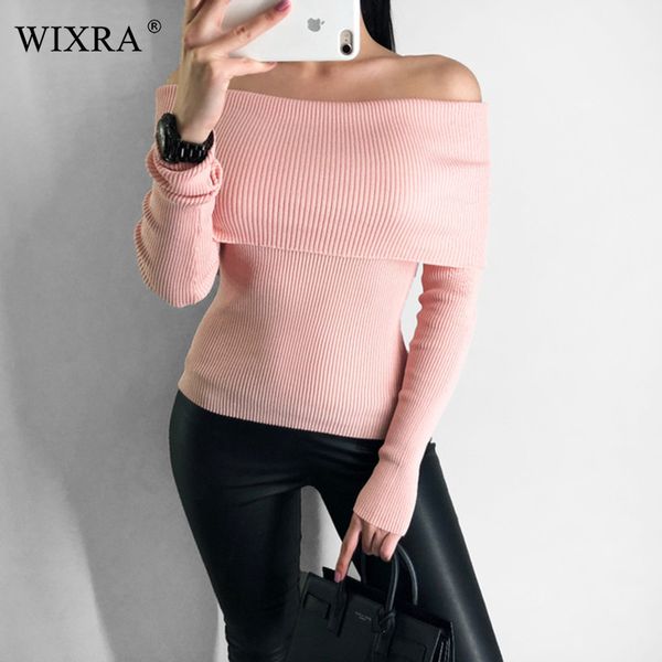 wixra women sweaters and pullovers long sleeve ruffle knitted sweater slash neck long sleeve off shoulder sweaters aw083, White;black
wixra women sweaters and pullovers long sleeve ruffle knitted sweater slash neck long sleeve off shoulder sweaters aw083, White;black