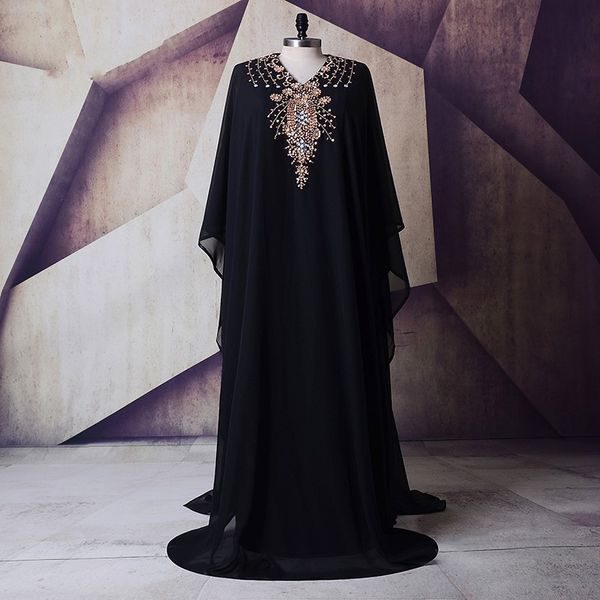 luxury muslim arabic prom evening dresses long little v neck sequins gold beading chiffon formal pageant gowns wholesale custom, Black
luxury muslim arabic prom evening dresses long little v neck sequins gold beading chiffon formal pageant gowns wholesale custom, Black