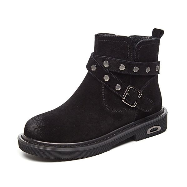 genuine leather boots women cow suede riding equestrian buckle flat withshoes woman autumn winter round toe mid-calf wool casual, Black
genuine leather boots women cow suede riding equestrian buckle flat withshoes woman autumn winter round toe mid-calf wool casual, Black
