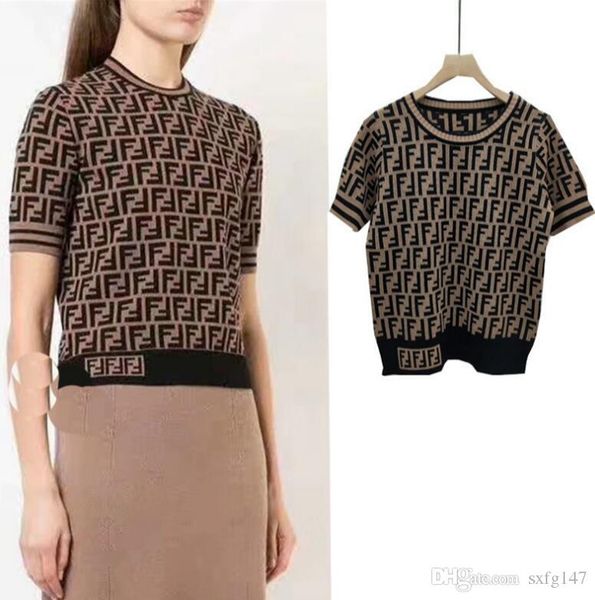 summer 2019 new double f letter round neck short sleeve knitted jacquard fashion t-shirt sell, White
summer 2019 new double f letter round neck short sleeve knitted jacquard fashion t-shirt sell, White