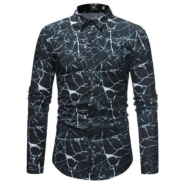 mens slim fit long sleeve shirts fashion ice crack print social shirt male casual button down dress shirts, White;black
mens slim fit long sleeve shirts fashion ice crack print social shirt male casual button down dress shirts, White;black
