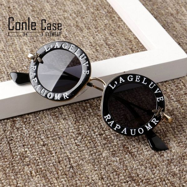 conle case 2019 new korean version of the personality baby round frame letters sunglasses retro wide-brimmed children sunglasses, Blue
conle case 2019 new korean version of the personality baby round frame letters sunglasses retro wide-brimmed children sunglasses, Blue