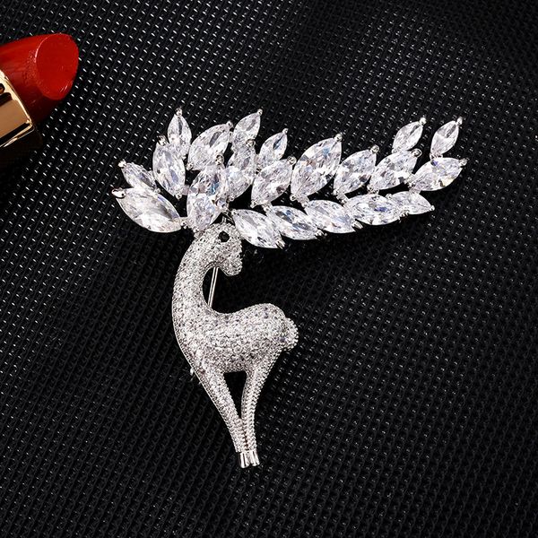 crystal deer brooch pins high-end brooches for women enamel pin fashion jewelry hijab pins dress accessories christmas jewelry, Gray
crystal deer brooch pins high-end brooches for women enamel pin fashion jewelry hijab pins dress accessories christmas jewelry, Gray