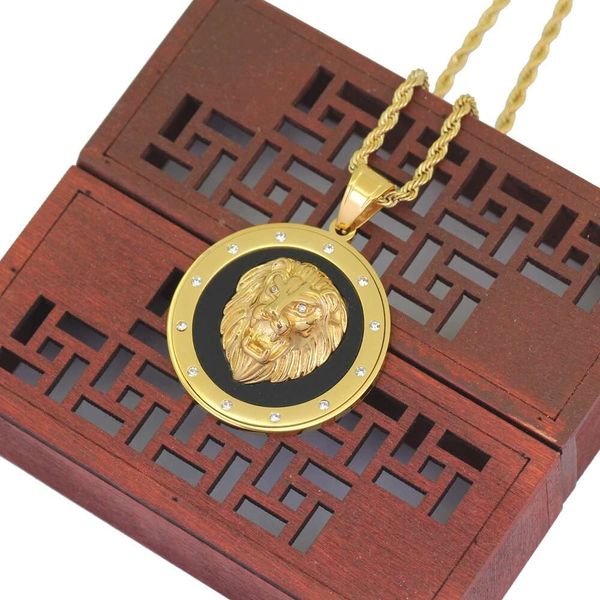 lion head diamonds round pendant necklaces for men western animal luxury necklace stainless steel cuban chains dog tag jewelry, Silver
lion head diamonds round pendant necklaces for men western animal luxury necklace stainless steel cuban chains dog tag jewelry, Silver