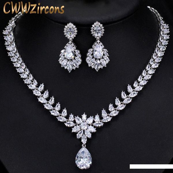 cwwzircons капли воды большие серьги ожерелье сверкающий кубический цирконий свадебные украшения набор роскошный свадебный костюм аксессуары, Slivery;golden
cwwzircons капли воды большие серьги ожерелье сверкающий кубический цирконий свадебные украшения набор роскошный свадебный костюм аксессуары, Slivery;golden