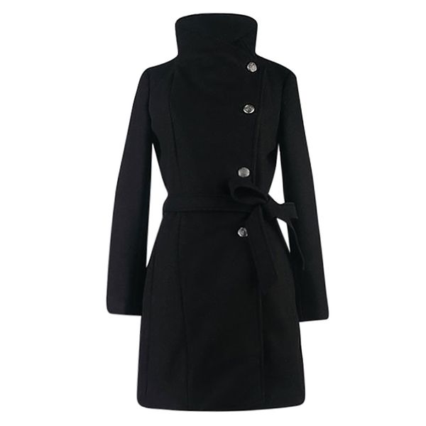 women lapel wool coat trench jacket winter warm long sleeve overcoat outwear plus size jackets, Black
women lapel wool coat trench jacket winter warm long sleeve overcoat outwear plus size jackets, Black