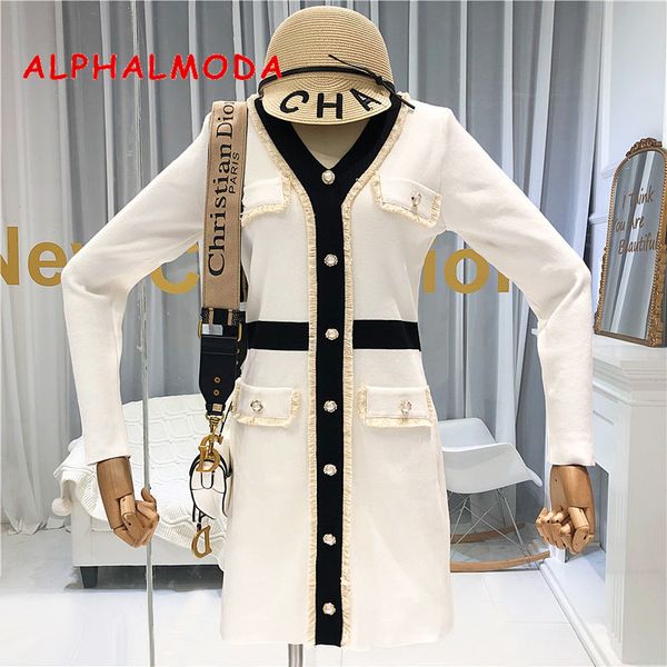 alphalmoda осень 2019 новая французский v-образный вырез и длинного рукав трикотажных платьев женщин тонкая талия поддельная карманные моды, Black;pink
alphalmoda осень 2019 новая французский v-образный вырез и длинного рукав трикотажных платьев женщин тонкая талия поддельная карманные моды, Black;pink