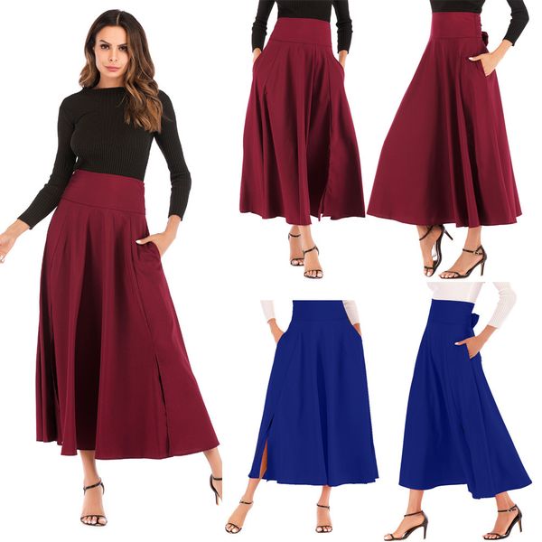 feitong 2019 new women high waist pleated a line long skirt front slit belted maxi skirt for female ladies vestidos elegant slim, Black
feitong 2019 new women high waist pleated a line long skirt front slit belted maxi skirt for female ladies vestidos elegant slim, Black