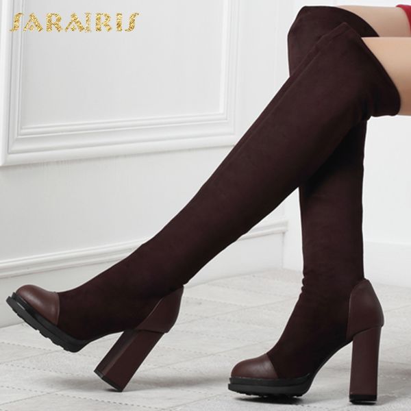 sarairis over the knee boots women flock slip on high heels platform boots simple autumn party prom shoes woman, Black
sarairis over the knee boots women flock slip on high heels platform boots simple autumn party prom shoes woman, Black