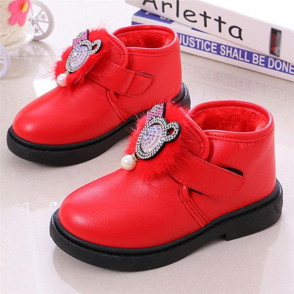 children shoes toddler kids baby girls winter keep warm booties cute cartoon crystal pearl short ankle boots round head shoes, Black;red
children shoes toddler kids baby girls winter keep warm booties cute cartoon crystal pearl short ankle boots round head shoes, Black;red