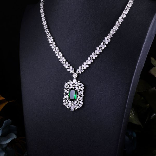 janeklly trendy wedding necklace earrings for women accessories green cubic zirconia bridal jewelry sets pendientes mujer moda, Slivery;golden
janeklly trendy wedding necklace earrings for women accessories green cubic zirconia bridal jewelry sets pendientes mujer moda, Slivery;golden