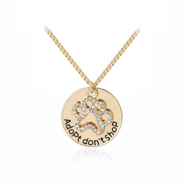 dont shop adopt new paw cat dog pet lover crystal puppy pendant necklace jewelry ing, Silver
dont shop adopt new paw cat dog pet lover crystal puppy pendant necklace jewelry ing, Silver