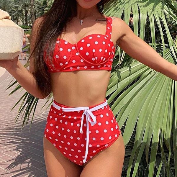 swimwear women wave point print swimsuit bandage bikini set high waist beachwear swimming bathing suits maillot de bain
swimwear women wave point print swimsuit bandage bikini set high waist beachwear swimming bathing suits maillot de bain