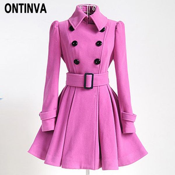 women red wool coat winter overcoat double breasted belt slim jackets female fashion black casual outerwear vintage coat peacoat
women red wool coat winter overcoat double breasted belt slim jackets female fashion black casual outerwear vintage coat peacoat