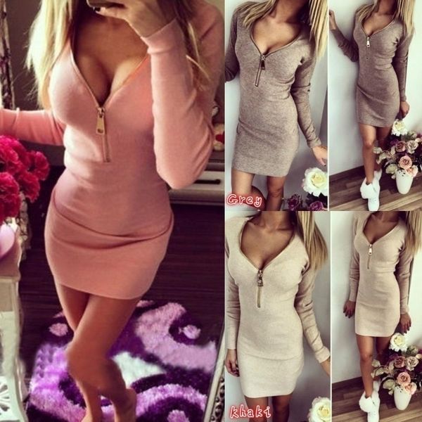 autumn spring women's fashion slim dress long sleeve half zip v-neck package hip dress mini solid knit, Black;gray
autumn spring women's fashion slim dress long sleeve half zip v-neck package hip dress mini solid knit, Black;gray