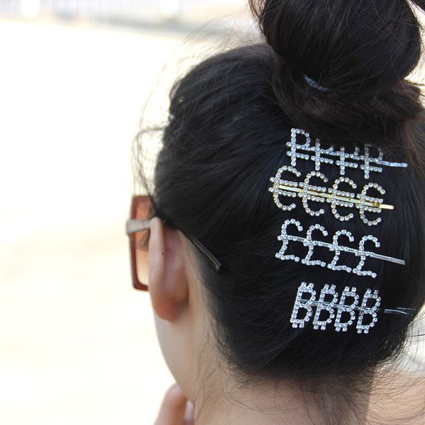 new bling diamond money dollar sign $ womens hair pin shiny crystal letter hairpin clip monogram hair clips jewelry accessories wholesale, Golden;silver
new bling diamond money dollar sign $ womens hair pin shiny crystal letter hairpin clip monogram hair clips jewelry accessories wholesale, Golden;silver