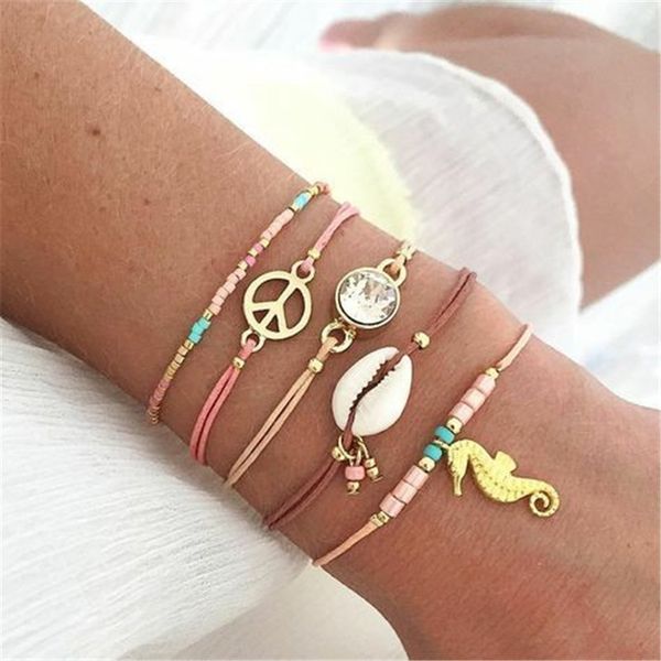 alyxuy 5pcs/set boho multilayer hippocampus shell bead bracelet for women adjustable bangle set fashion beach party jewelry, Black
alyxuy 5pcs/set boho multilayer hippocampus shell bead bracelet for women adjustable bangle set fashion beach party jewelry, Black