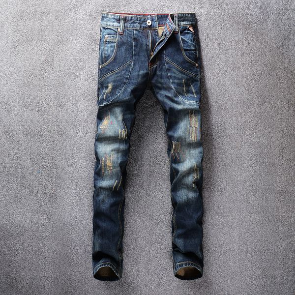 fashion designer men jeans slim fit blue color cotton denim pants ripped jeans for men patch design classical homme
fashion designer men jeans slim fit blue color cotton denim pants ripped jeans for men patch design classical homme