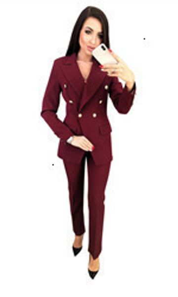 pant ol suits double breasted turn down collar blazer pants 2 piece outfits for women full length feminine clothes pantsuit 2019, White
pant ol suits double breasted turn down collar blazer pants 2 piece outfits for women full length feminine clothes pantsuit 2019, White