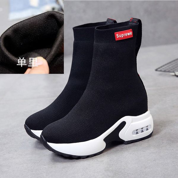 inner height socks shoes women fall korean version 2019 thick bottom high small short boots knitted elastic thin socks boots, Black
inner height socks shoes women fall korean version 2019 thick bottom high small short boots knitted elastic thin socks boots, Black