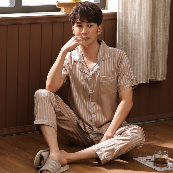 100% pure silk men's pajama set short sleeve sleepwear nightgown l xl 2xl 3xl pyjamas, Black;brown
100% pure silk men's pajama set short sleeve sleepwear nightgown l xl 2xl 3xl pyjamas, Black;brown