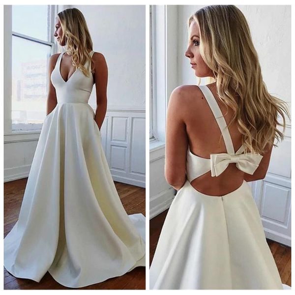 charming spaghetti straps white satin a-line sweep train mexican wedding dress with bow backless bridal dresses vestidos de novia satin
charming spaghetti straps white satin a-line sweep train mexican wedding dress with bow backless bridal dresses vestidos de novia satin