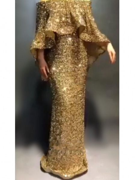 mermaid prom evening gold dresses sequined vestidos elegantes, Black