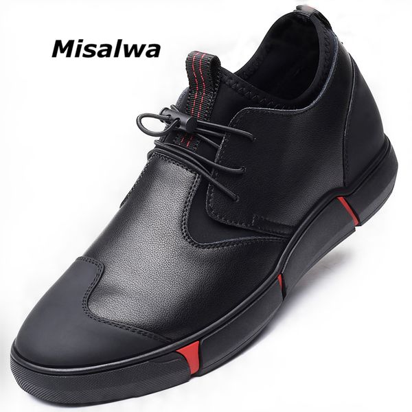 misalwa 5cm / 7 cm height increase split leather men elevator shoes daily casual sneaker fashion comfortable all-match men shoes, Black
misalwa 5cm / 7 cm height increase split leather men elevator shoes daily casual sneaker fashion comfortable all-match men shoes, Black