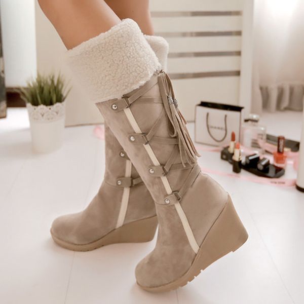 sooneeya cross tie long boots women wool platform winter snow boots female wedges shoes woman mid calf botas mujer invierno 2019, Black
sooneeya cross tie long boots women wool platform winter snow boots female wedges shoes woman mid calf botas mujer invierno 2019, Black