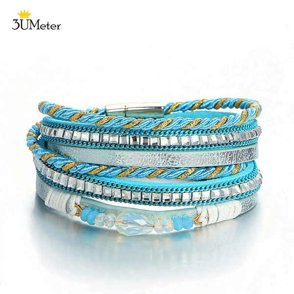boho wrap bracelet handmade leather multilayer bracelet crystal beads braided rope bangle bohemian jewelry gifts for teen girls, Golden;silver
boho wrap bracelet handmade leather multilayer bracelet crystal beads braided rope bangle bohemian jewelry gifts for teen girls, Golden;silver