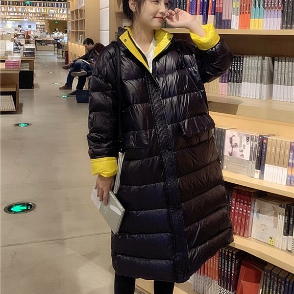 women's thickened down jacket fashion female white duck down jacket loose version keep warm, Black 
women's thickened down jacket fashion female white duck down jacket loose version keep warm, Black