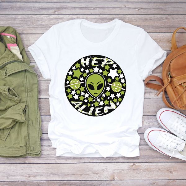 women cartoon short sleeve alien face star clothing summer shirt t-shirts t graphic female ladies womens tee t-shirt, White
women cartoon short sleeve alien face star clothing summer shirt t-shirts t graphic female ladies womens tee t-shirt, White
