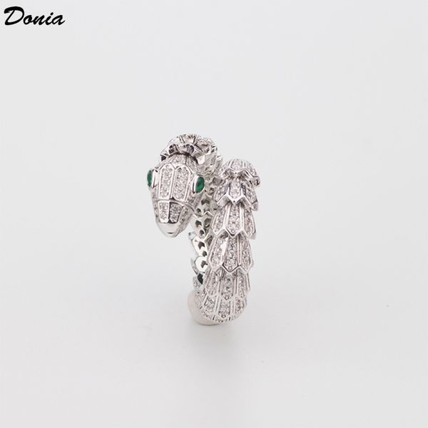 donia jewelry ring fashion setting zircon snake ring european and american creative opening ring for men and women, Silver
donia jewelry ring fashion setting zircon snake ring european and american creative opening ring for men and women, Silver