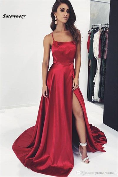 royal blue long prom dresses a line simple prom gown high slit spaghetti straps cross back evening dress formal gowns vestidos robe, Black
royal blue long prom dresses a line simple prom gown high slit spaghetti straps cross back evening dress formal gowns vestidos robe, Black