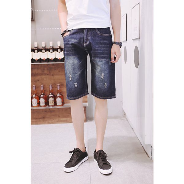 jeans men's summer casual shorts holes five pants students simple holes denim shorts straight regular short, Blue
jeans men's summer casual shorts holes five pants students simple holes denim shorts straight regular short, Blue
