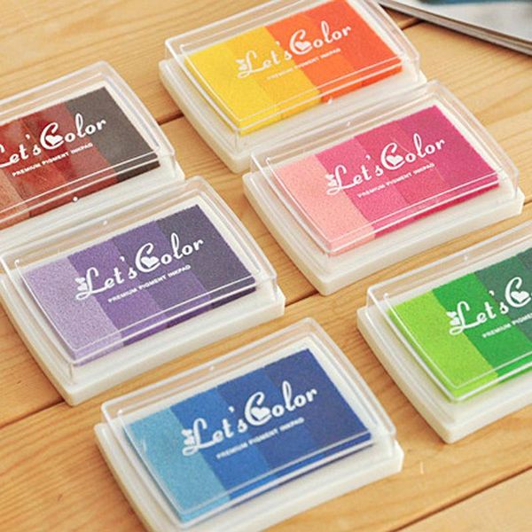 6 Colors Diy Scrapbooking Vintage Crafts Inkpad Stamps Oil Rubber Stamps Pad Kids Birthday Party Supplies