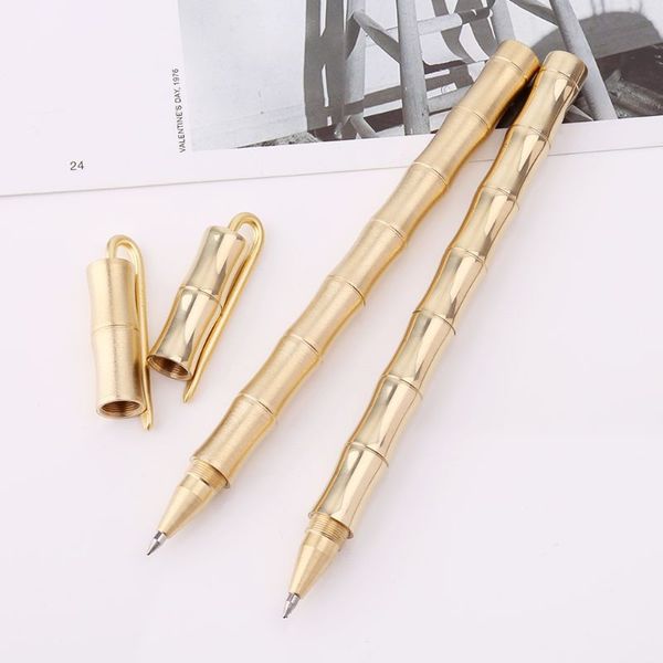 handmade brass bamboo shape ballpoint pen retro copper pens office school supplies stationery l41e, Blue;orange 
handmade brass bamboo shape ballpoint pen retro copper pens office school supplies stationery l41e, Blue;orange