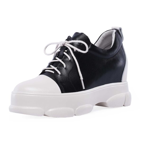 plus size 34-42 women's genuine leather wedge platform oxfords leisure female punk heeled brogues footwerar shoes, Black
plus size 34-42 women's genuine leather wedge platform oxfords leisure female punk heeled brogues footwerar shoes, Black