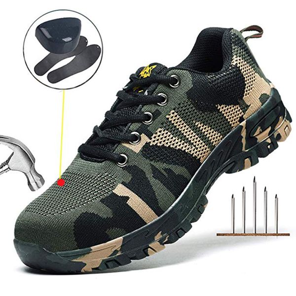 new camouflage men shoes steel toe shoes work safety boot breathable anti-smashing piercing safety work boots men sneakers, Black
new camouflage men shoes steel toe shoes work safety boot breathable anti-smashing piercing safety work boots men sneakers, Black