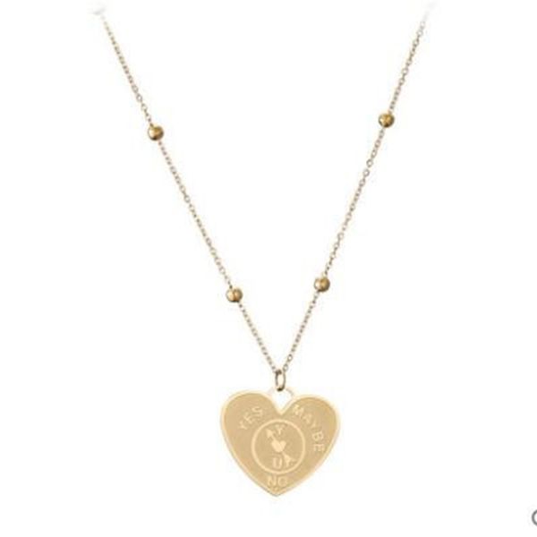gold color titanium steel hearts collarbone heart-shaped pendant chain letter apathy minimalist necklace women jewelry choker, Silver 
gold color titanium steel hearts collarbone heart-shaped pendant chain letter apathy minimalist necklace women jewelry choker, Silver